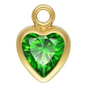 4.0mm Green 3A CZ Heart Bezel Drop