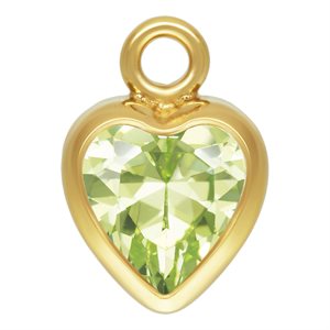 4.0mm Lime 3A CZ Heart Bezel Drop