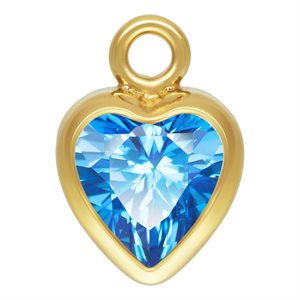 4.0mm Sapphire 3A CZ Heart Bezel Drop