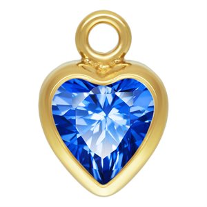 4.0mm Sapphire 3A CZ Heart Bezel Drop