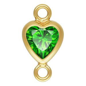 4.0mm Green 3A CZ Vertical Heart Bezel Connector