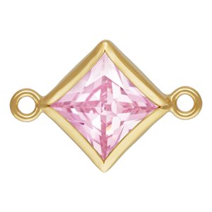 5.0mm Pink 3A CZ Square Bezel Connector