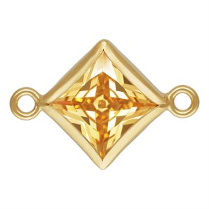 5.0mm Champagne 3A CZ Square Bezel Connector