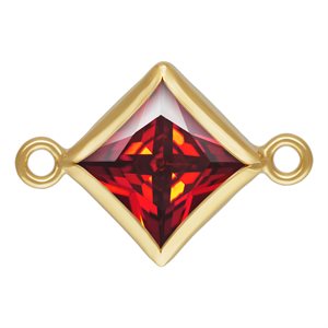 5.0mm Garnet 3A CZ Square Bezel Connector