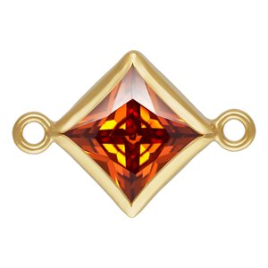 5.0mm Ruby 3A CZ Square Bezel Connector