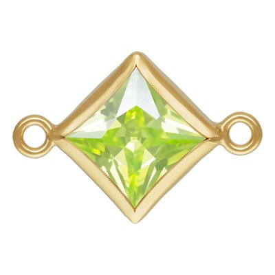5.0mm Lime 3A CZ Square Bezel Connector