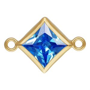 5.0mm Sapphire 3A CZ Square Bezel Connector