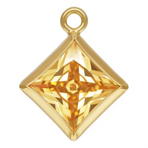 5.0mm Champagne 3A CZ Square Bezel Drop