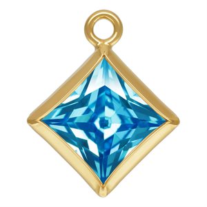 5.0mm Swiss Blue 3A CZ Square Bezel Drop