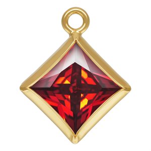 5.0mm Garnet 3A CZ Square Bezel Drop