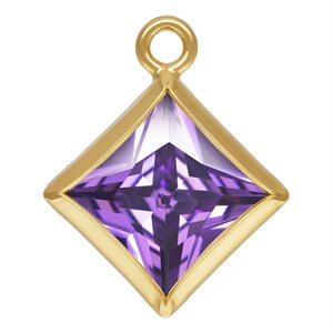 5.0mm Amethyst 3A CZ Square Bezel Drop