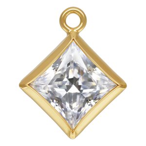 5.0mm White 3A CZ Square Bezel Drop