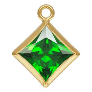 5.0mm Green 3A CZ Square Bezel Drop
