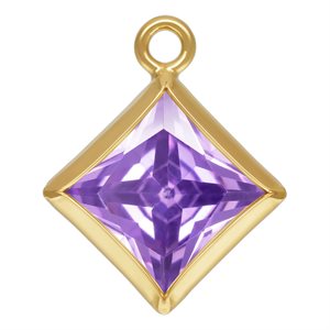 5.0mm Light Amethyst 3A CZ Square Bezel Drop
