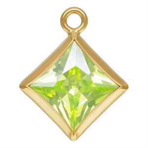 5.0mm Lime 3A CZ Square Bezel Drop