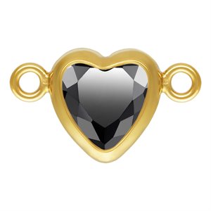 5.0mm Black 3A CZ Horizontal Heart Bezel Connector