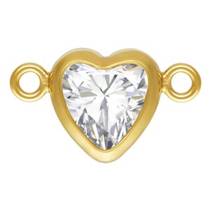 5.0mm White 3A CZ Horizontal Heart Bezel Connector