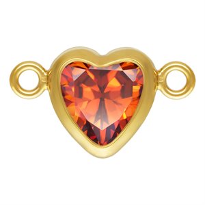 5.0mm Ruby 3A CZ Horizontal Heart Bezel Connector