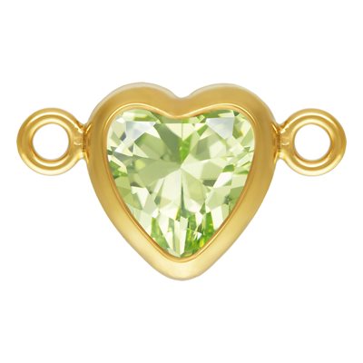 5.0mm Lime 3A CZ Horizontal Heart Bezel Connector