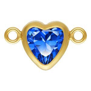 5.0mm Sapphire 3A CZ Horizontal Heart Bezel Connector