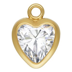 5.0mm White 3A CZ Heart Bezel Drop