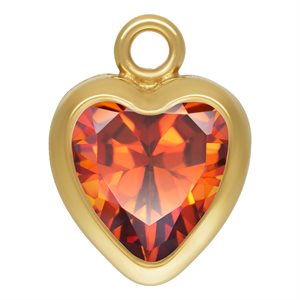 5.0mm Ruby 3A CZ Heart Bezel Drop