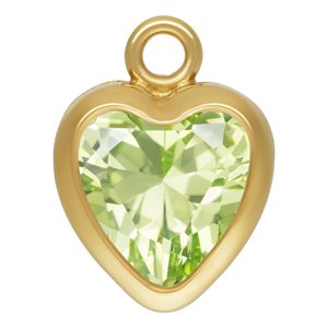 5.0mm Lime 3A CZ Heart Bezel Drop