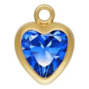 5.0mm Sapphire 3A CZ Heart Bezel Drop