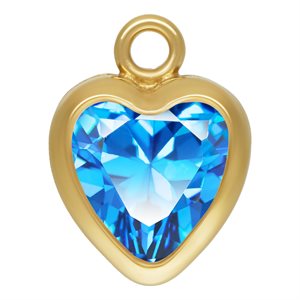 5.0mm Sapphire 3A CZ Heart Bezel Drop