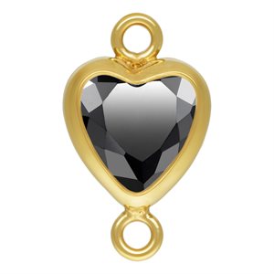 5.0mm Black 3A CZ Vertical Heart Bezel Connector