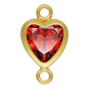 5.0mm Garnet 3A CZ Vertical Heart Bezel Connector