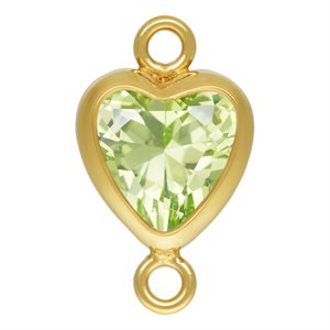 5.0mm Lime 3A CZ Vertical Heart Bezel Connector