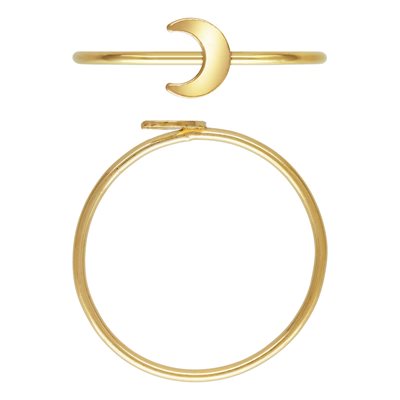5.1x6.3mm Moon Stacking Ring Size 8