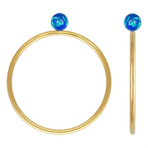 3mm Blue Bello Opal Stacking Ring Size 6