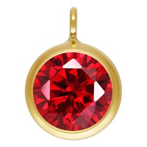 6.0mm Garnet CZ Drop w / Perpendicular Ring