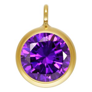 6.0mm Amethyst CZ Drop w / Perp Ring