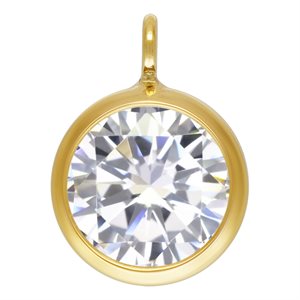 6.0mm White CZ Drop w / Perpendicular Ring