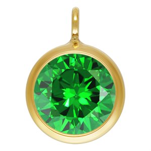 6.0mm Green CZ Drop w / Perpendicular Ring