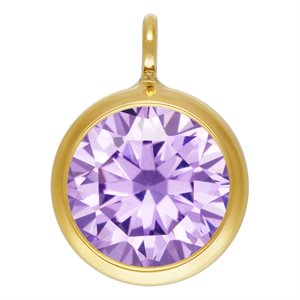 6.0mm Light Amethyst CZ Drop w / Perp Ring