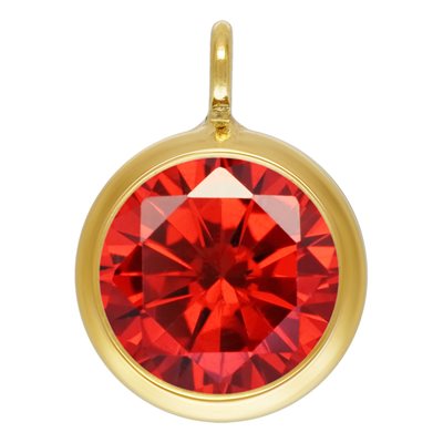 6.0mm Ruby CZ Drop w / Perpendicular Ring 6.0mm Ruby CZ Drop w / Perpendicular Ring
