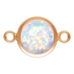 6.0mm White Bello Opal Bezel Connector