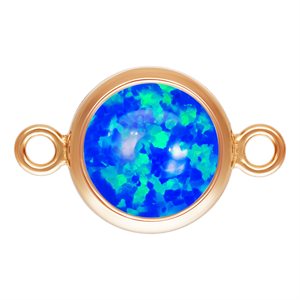 6.0mm Blue Bello Opal Bezel Connector