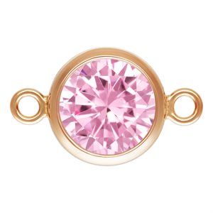 6.0mm Pink 3A CZ Bezel Connector