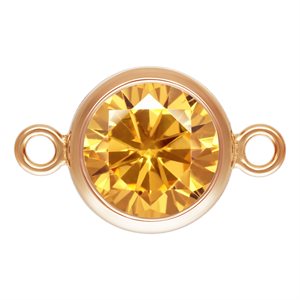 6.0mm Champagne 3A CZ Bezel Connector