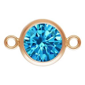 6.0mm Swiss Blue 3A CZ Bezel Connector