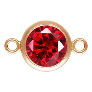 6.0mm Garnet 3A CZ Bezel Connector