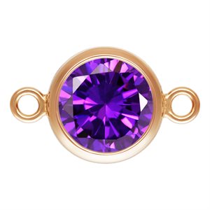 6.0mm Amethyst 3A CZ Bezel Connector