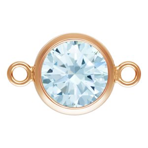 6.0mm Aquamarine 3A CZ Bezel Connector