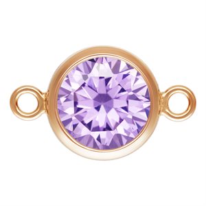 6.0mm Lt Amethyst 3A CZ Bezel Connector