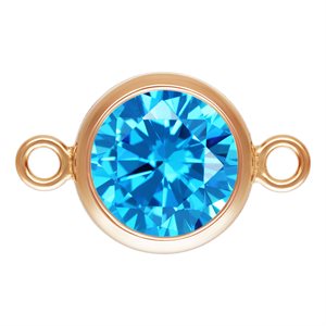 6.0mm Aqua Blue 3A CZ Bezel Connector